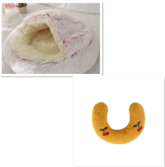 2 In 1 Dog And Cat Bed Pet Winter Bed Round Plush Warm Soft | Koalakits36