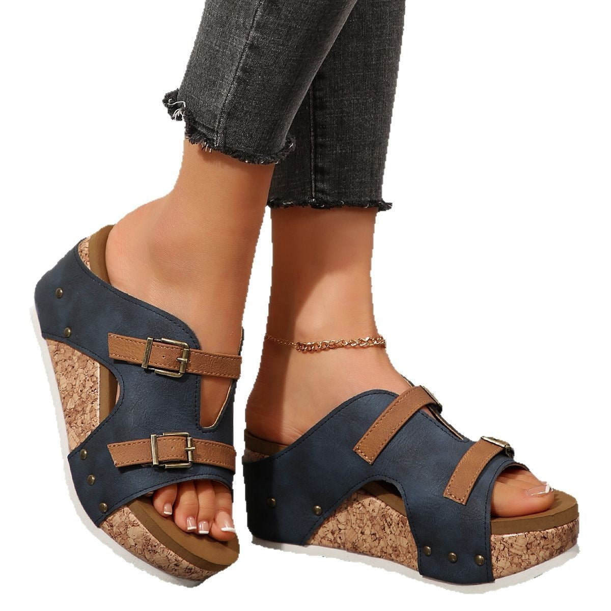 Plus Size Wedge Peep Toe Platform | Koalakits36