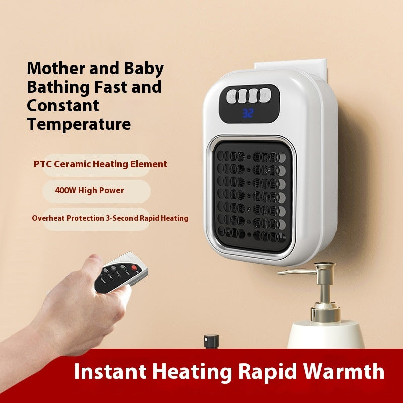 Wall Mounted Portable Small Electric Heater With Remote Control, Adjustable Silent Thermostat Suitable For Winter Koalakits36