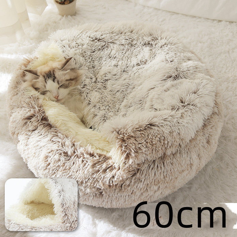 2 In 1 Dog And Cat Bed Pet Winter Bed Round Plush Warm Soft | Koalakits36