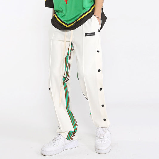 Paneled Side Stripes Casual Men's Side Button Vents | Koalakits36