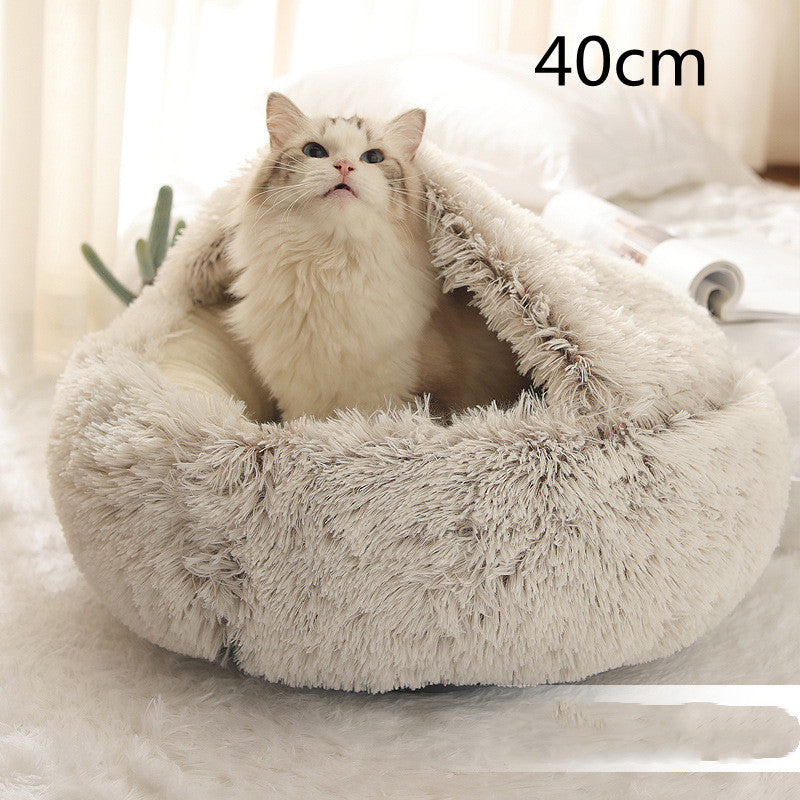 2 In 1 Dog And Cat Bed Pet Winter Bed Round Plush Warm Soft | Koalakits36