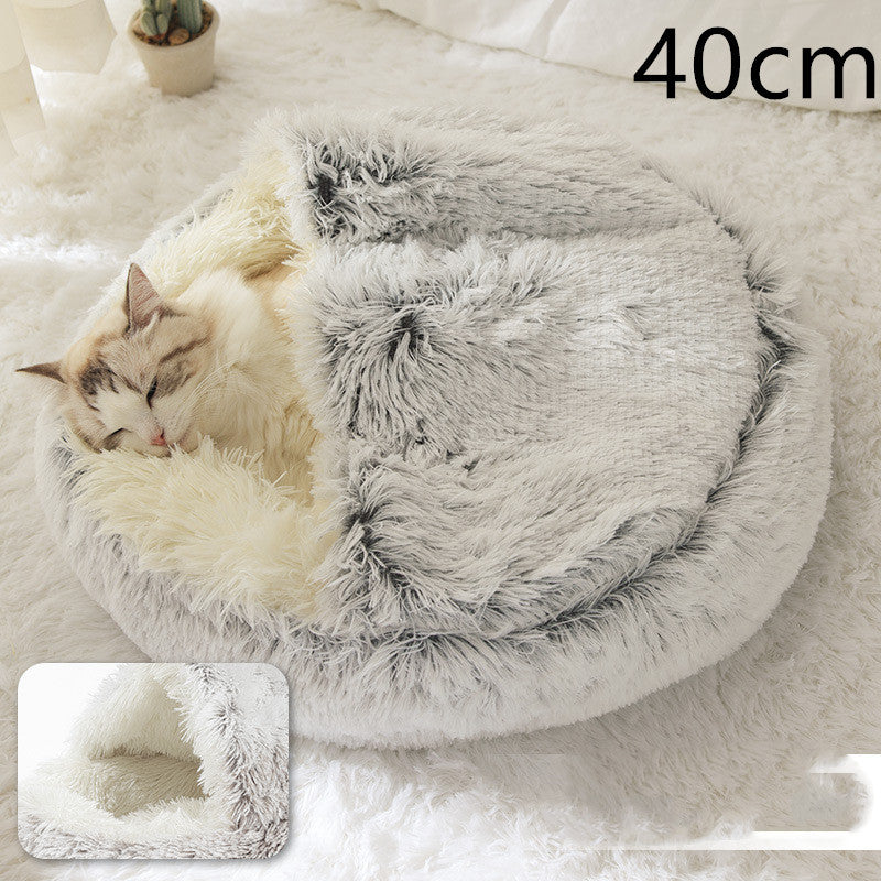 2 In 1 Dog And Cat Bed Pet Winter Bed Round Plush Warm Soft | Koalakits36