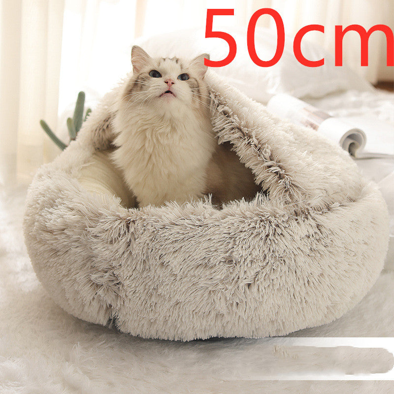 2 In 1 Dog And Cat Bed Pet Winter Bed Round Plush Warm Soft | Koalakits36
