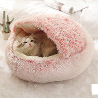 2 In 1 Dog And Cat Bed Pet Winter Bed Round Plush Warm Soft | Koalakits36