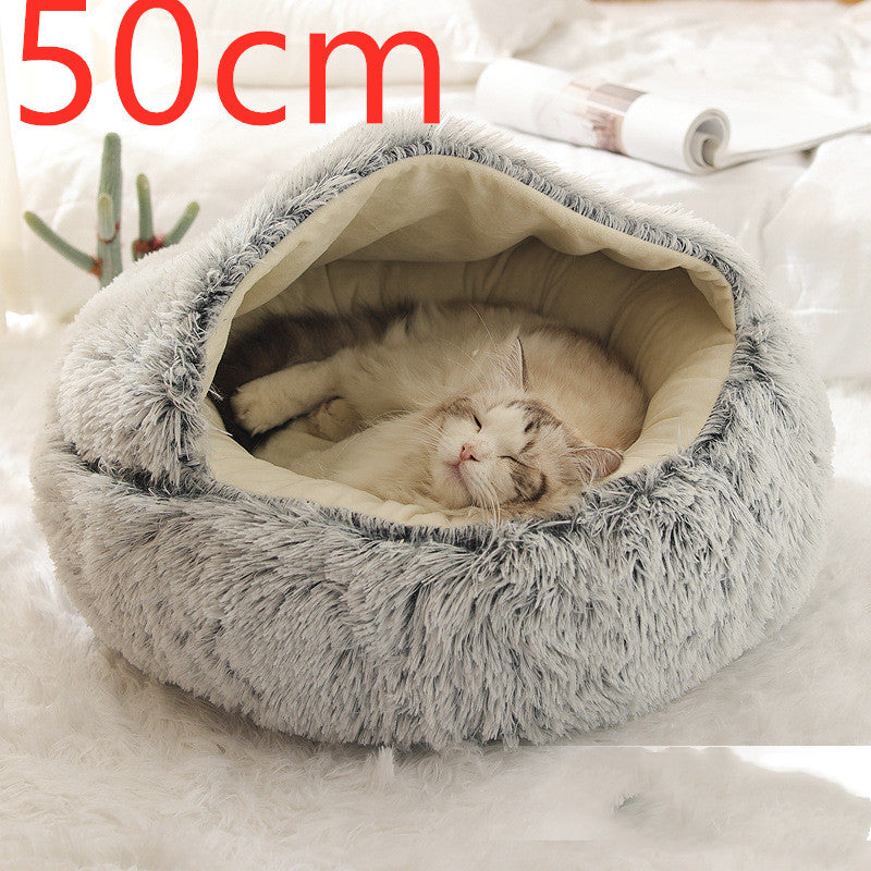 2 In 1 Dog And Cat Bed Pet Winter Bed Round Plush Warm Soft | Koalakits36