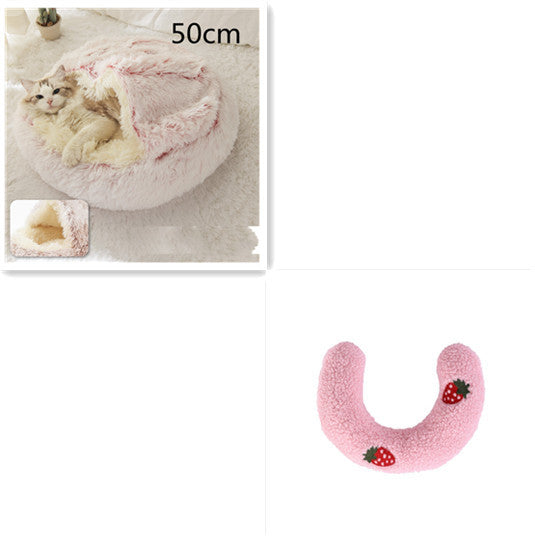 2 In 1 Dog And Cat Bed Pet Winter Bed Round Plush Warm Soft | Koalakits36