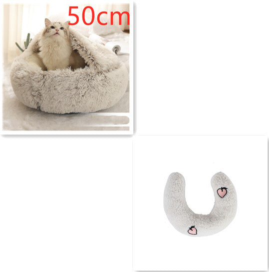 2 In 1 Dog And Cat Bed Pet Winter Bed Round Plush Warm Soft | Koalakits36