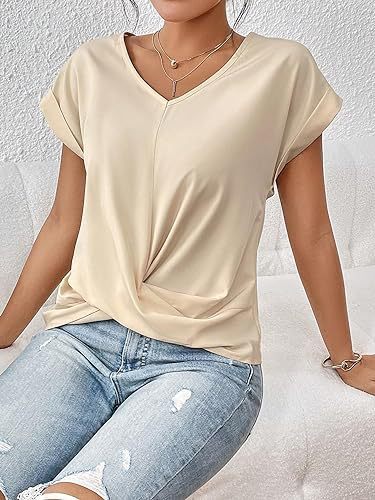 Short-sleeve T-shirt Summer Casual Irregular Knot Top