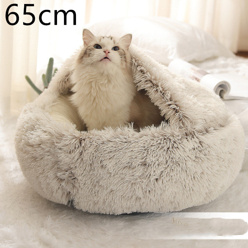 2 In 1 Dog And Cat Bed Pet Winter Bed Round Plush Warm Soft | Koalakits36