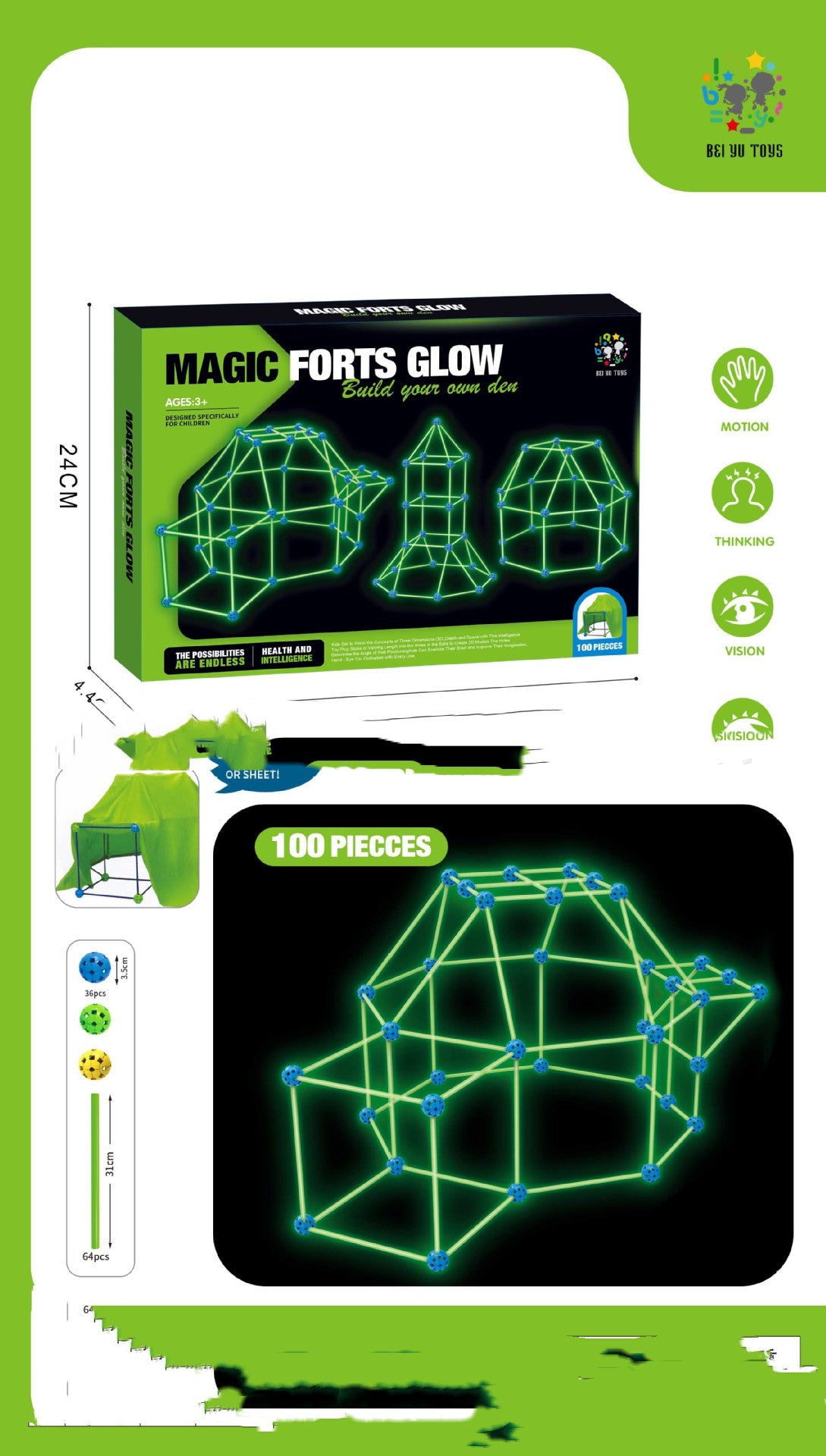 Toy Tents Fortress Fort Building Kit