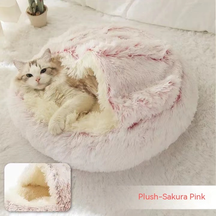 2 In 1 Dog And Cat Bed Pet Winter Bed Round Plush Warm Soft | Koalakits36