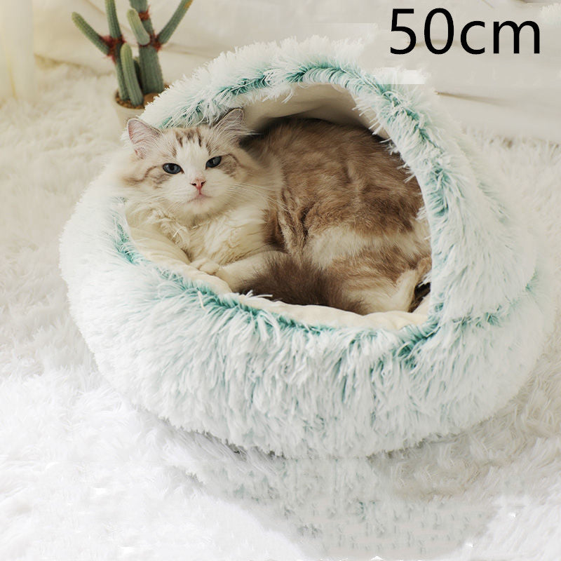 2 In 1 Dog And Cat Bed Pet Winter Bed Round Plush Warm Soft | Koalakits36