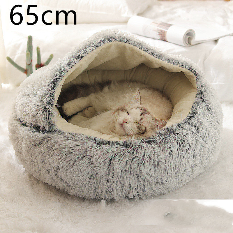 2 In 1 Dog And Cat Bed Pet Winter Bed Round Plush Warm Soft | Koalakits36