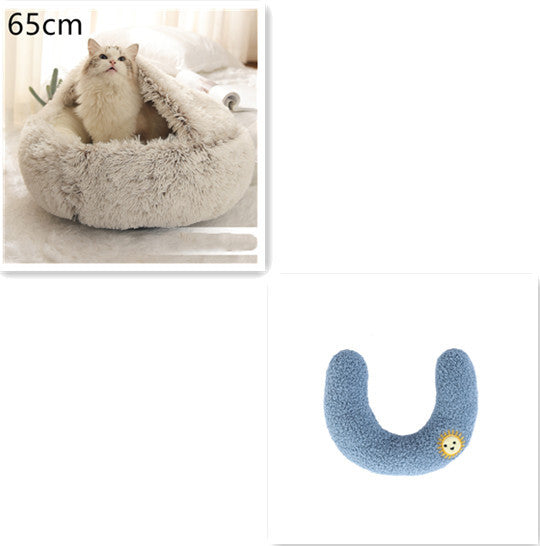 2 In 1 Dog And Cat Bed Pet Winter Bed Round Plush Warm Soft | Koalakits36
