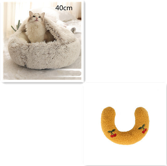 2 In 1 Dog And Cat Bed Pet Winter Bed Round Plush Warm Soft | Koalakits36