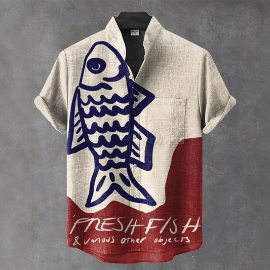 Linen Button Shirt – Men's Short Sleeve Top | Koalakits36