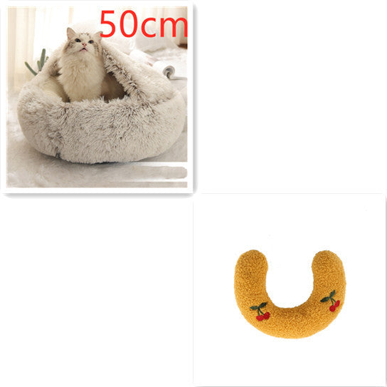 2 In 1 Dog And Cat Bed Pet Winter Bed Round Plush Warm Soft | Koalakits36