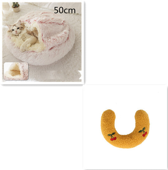 2 In 1 Dog And Cat Bed Pet Winter Bed Round Plush Warm Soft | Koalakits36