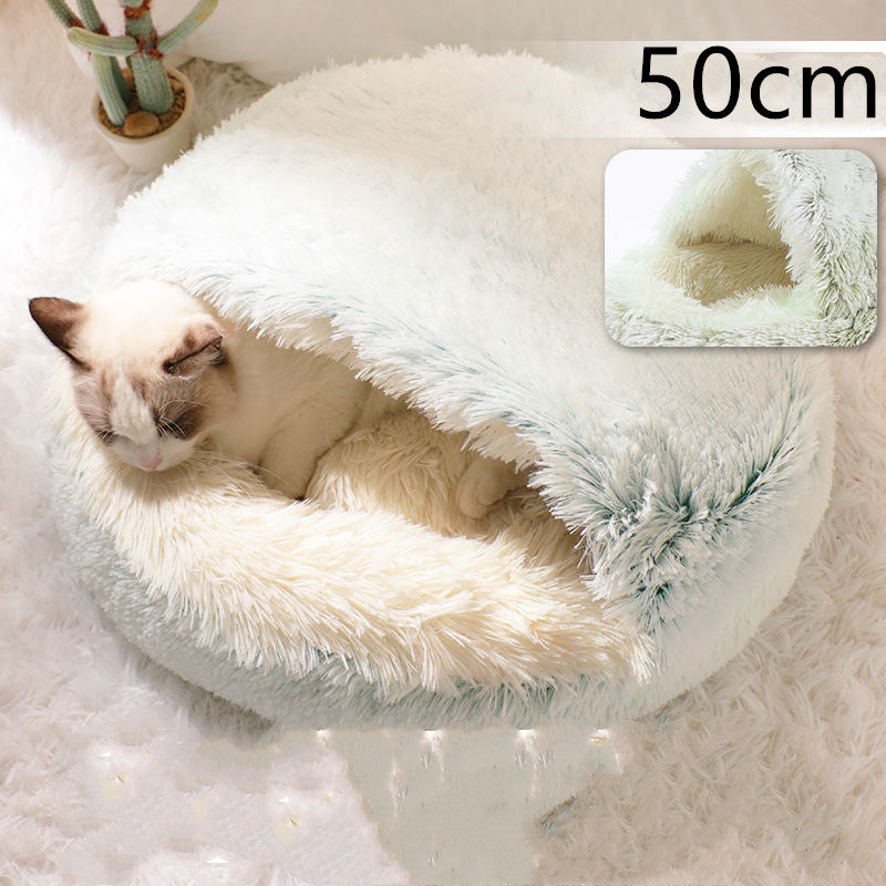 2 In 1 Dog And Cat Bed Pet Winter Bed Round Plush Warm Soft | Koalakits36