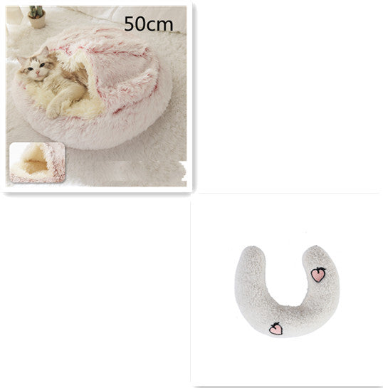 2 In 1 Dog And Cat Bed Pet Winter Bed Round Plush Warm Soft | Koalakits36