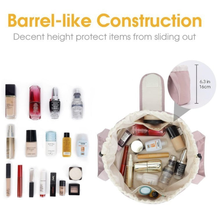 Barrel Drawstring Makeup Bag Large Capacity Women's Cosmetic Bag Toiletries Organizer Pouch | Koalakits36