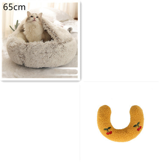2 In 1 Dog And Cat Bed Pet Winter Bed Round Plush Warm Soft | Koalakits36