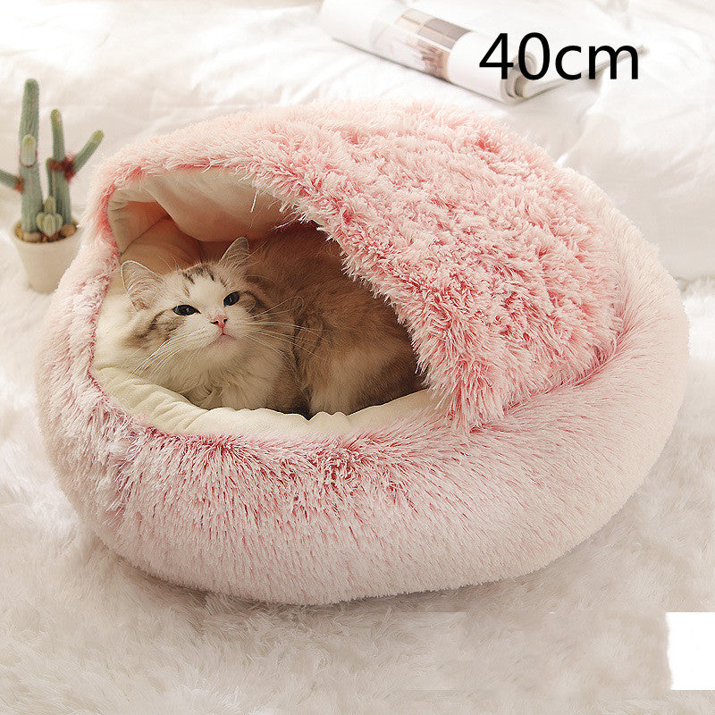2 In 1 Dog And Cat Bed Pet Winter Bed Round Plush Warm Soft | Koalakits36
