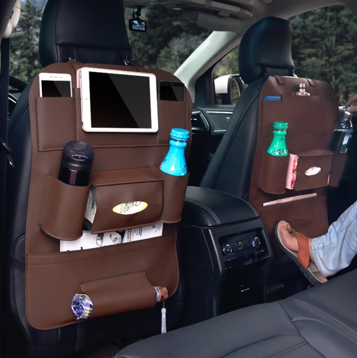 HQ Leather Car Seat Organizer – Premium Leather Storage Pockets for Cars, SUVs & Trucks