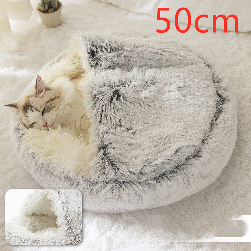 2 In 1 Dog And Cat Bed Pet Winter Bed Round Plush Warm Soft | Koalakits36
