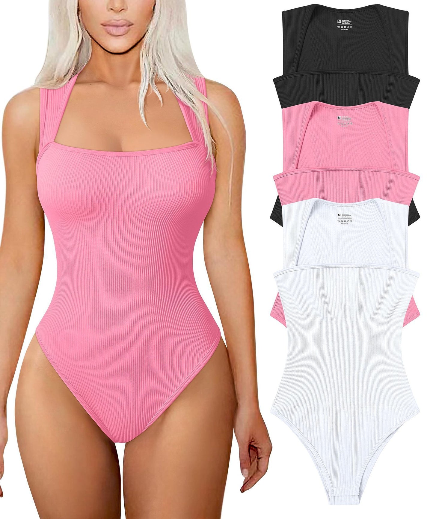 Thread Square Neck Jumpsuit Sleeveless Slim Fit Tank Top for Summer | Koalakits36
