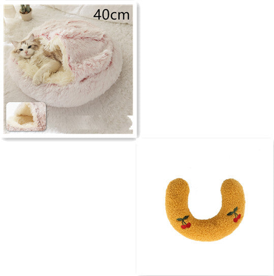 2 In 1 Dog And Cat Bed Pet Winter Bed Round Plush Warm Soft | Koalakits36