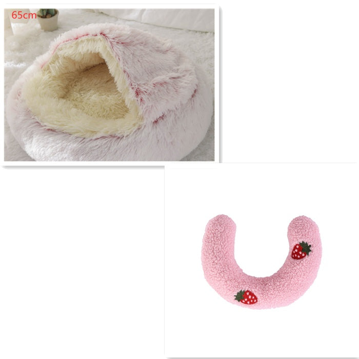 2 In 1 Dog And Cat Bed Pet Winter Bed Round Plush Warm Soft | Koalakits36