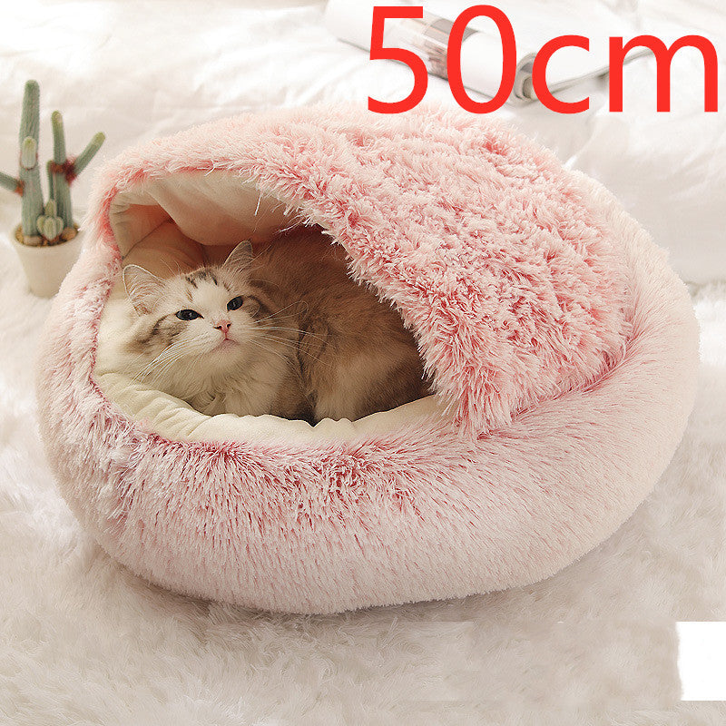 2 In 1 Dog And Cat Bed Pet Winter Bed Round Plush Warm Soft | Koalakits36