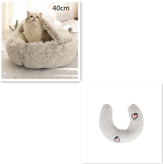 2 In 1 Dog And Cat Bed Pet Winter Bed Round Plush Warm Soft | Koalakits36