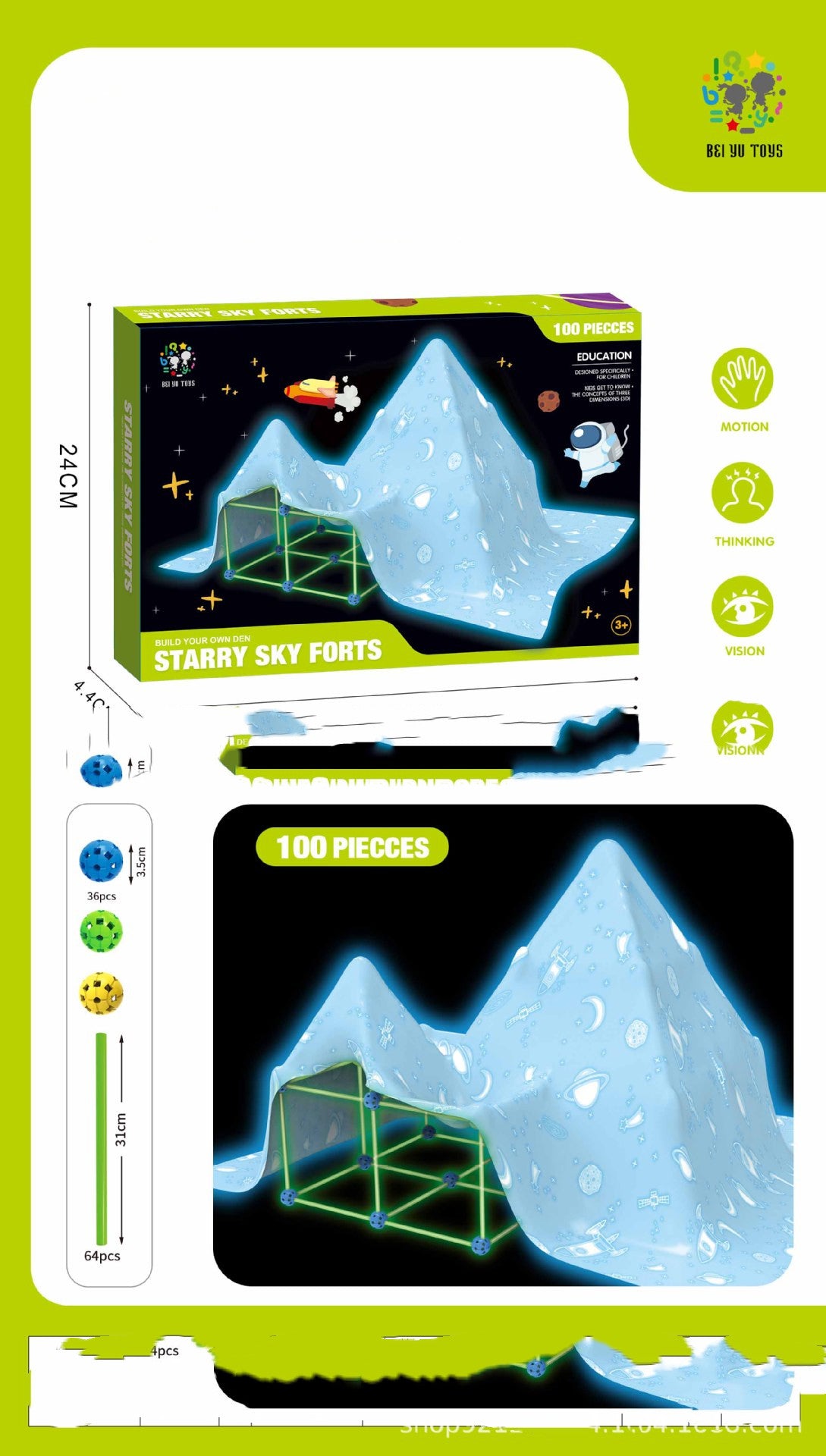 Toy Tents Fortress Fort Building Kit
