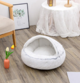 2 In 1 Dog And Cat Bed Pet Winter Bed Round Plush Warm Soft | Koalakits36