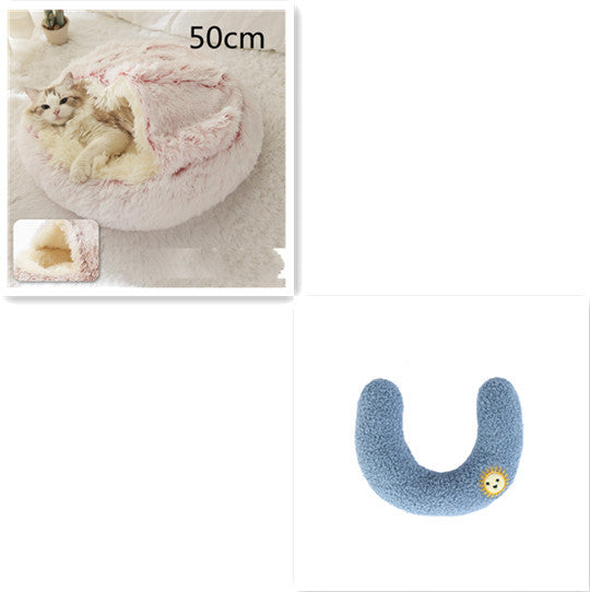 2 In 1 Dog And Cat Bed Pet Winter Bed Round Plush Warm Soft | Koalakits36
