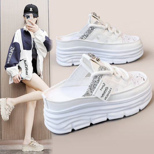 Platform Casual Shoes - White Sandals | Koalakits36