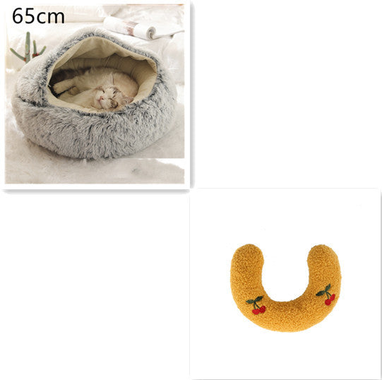 2 In 1 Dog And Cat Bed Pet Winter Bed Round Plush Warm Soft | Koalakits36