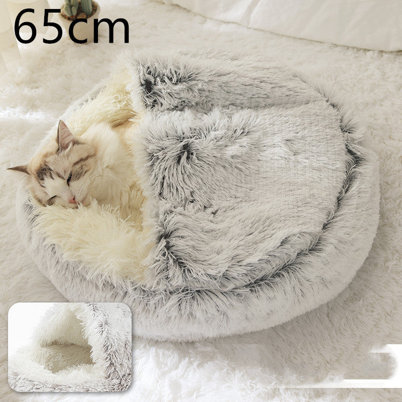 2 In 1 Dog And Cat Bed Pet Winter Bed Round Plush Warm Soft | Koalakits36