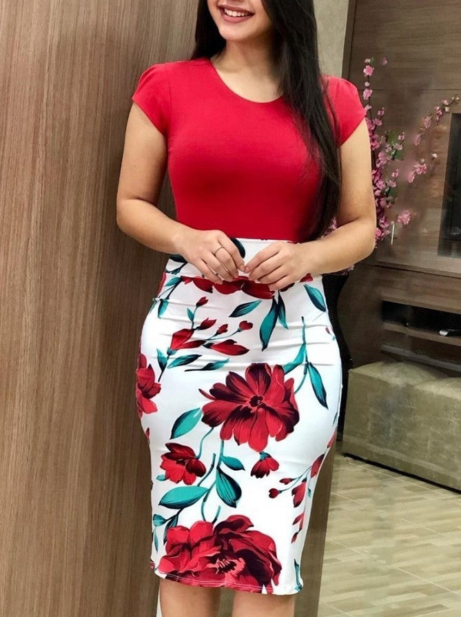 Printed Office Midi Dress for Women | Koalakits36
