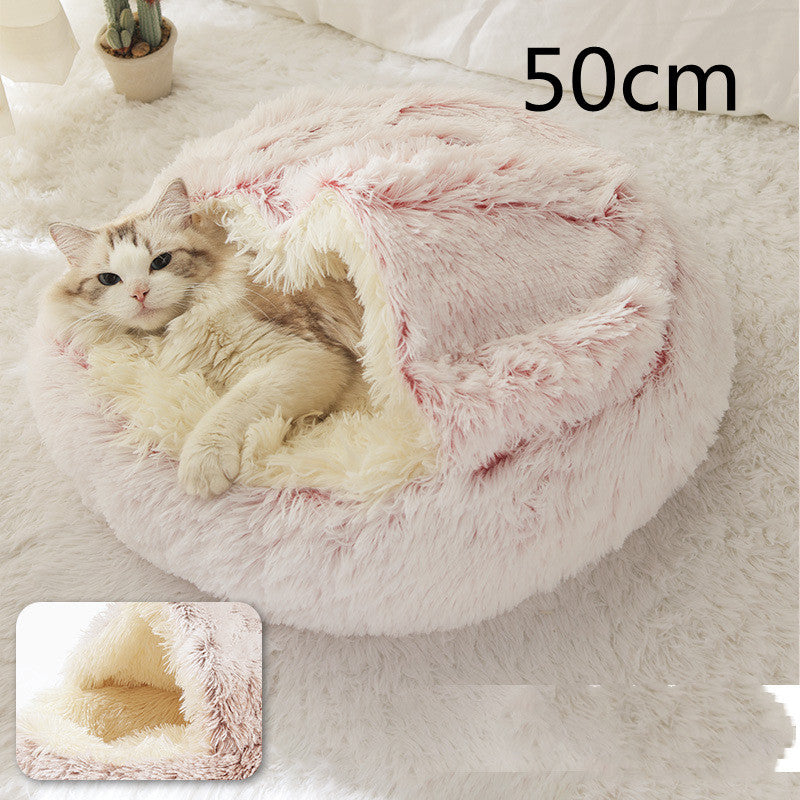 2 In 1 Dog And Cat Bed Pet Winter Bed Round Plush Warm Soft | Koalakits36