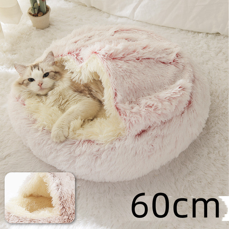 2 In 1 Dog And Cat Bed Pet Winter Bed Round Plush Warm Soft | Koalakits36