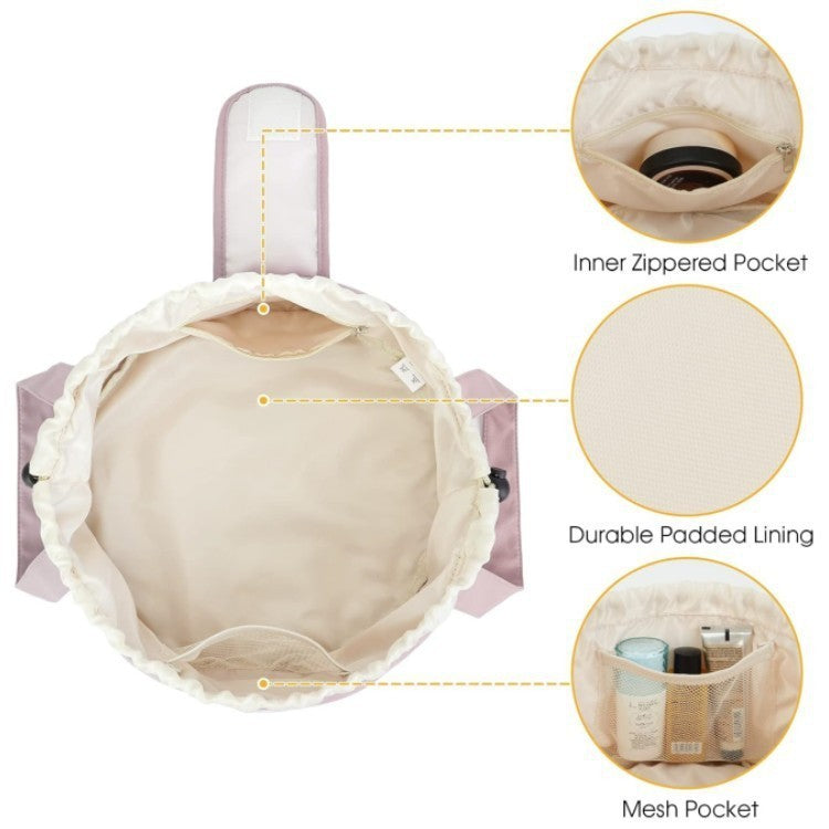 Barrel Drawstring Makeup Bag Large Capacity Women's Cosmetic Bag Toiletries Organizer Pouch | Koalakits36