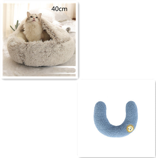 2 In 1 Dog And Cat Bed Pet Winter Bed Round Plush Warm Soft | Koalakits36