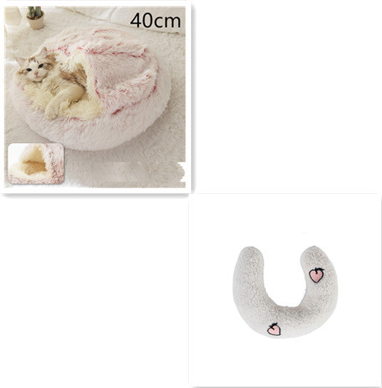 2 In 1 Dog And Cat Bed Pet Winter Bed Round Plush Warm Soft | Koalakits36