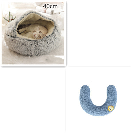 2 In 1 Dog And Cat Bed Pet Winter Bed Round Plush Warm Soft | Koalakits36