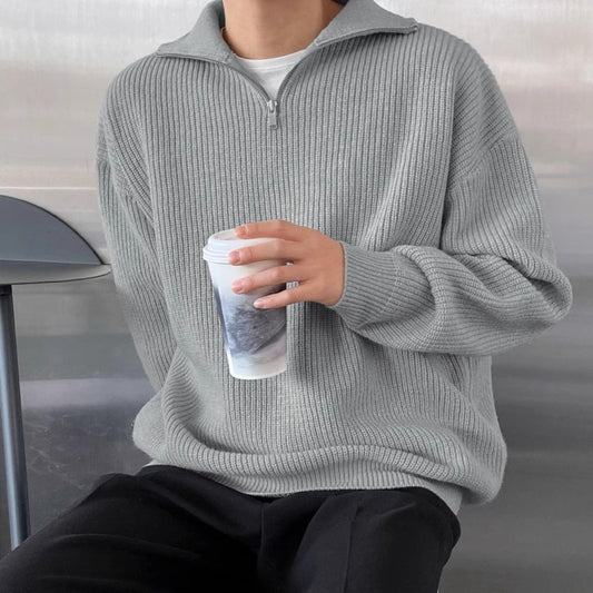 Pullover Men's Half Turtleneck Zipper Sweater | Koalakits36