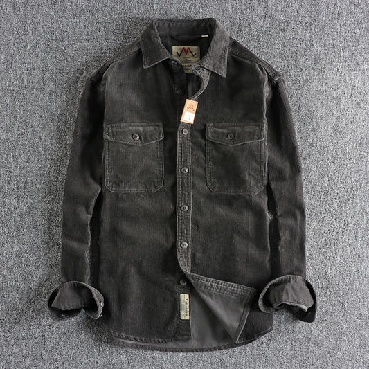 Retro Corduroy Shirt Men – Long Sleeve Shirt | Koalakits36